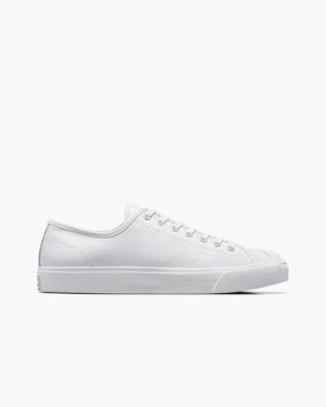 White Converse Jack Purcell Leather Men Tennis Shoes Canada | C-57436809