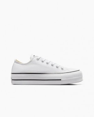 White / Black Converse Chuck Taylor All Star Lift Platform Women Canvas Shoes Canada | C-45983129