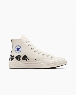 White / Black Converse Converse x PLAY Comme des Garçons Chuck 70 Multi Heart Men Sneakers Canada | C-51786949