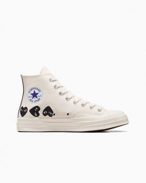 White / Black Converse Converse x PLAY Comme des Garçons Chuck 70 Multi Heart Women Sneakers Canada | C-02469719