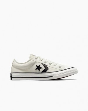 White / Black Converse Star Player 76 Foundational Kids' Canvas Shoes Canada | C-21304869