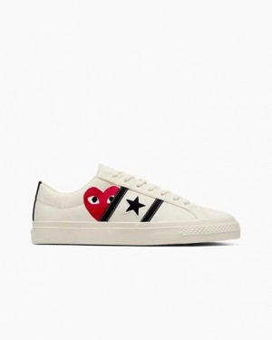 White / Black / Red Converse Converse x PLAY Comme des Garçons One Star Academy Pro Women Skate Shoes Canada | C-31974259