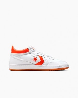 White / Orange Converse CONS Fastbreak Pro Leather Men Skate Shoes Canada | C-65893479