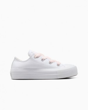 White / Pink Converse Chuck Taylor All Star Lift Women Platform Shoes Canada | C-01842979