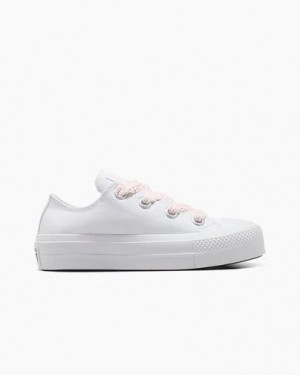 White / Pink Converse Chuck Taylor All Star Lift Women Platform Shoes Canada | C-19025839
