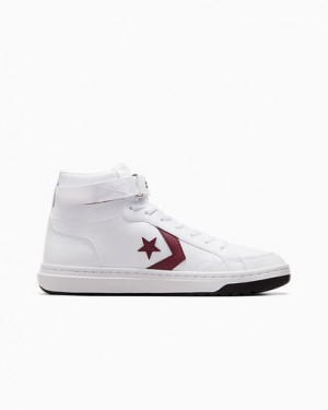 White / Pink Converse Pro Blaze V2 Leather Women Basketball Shoes Canada | C-15274899