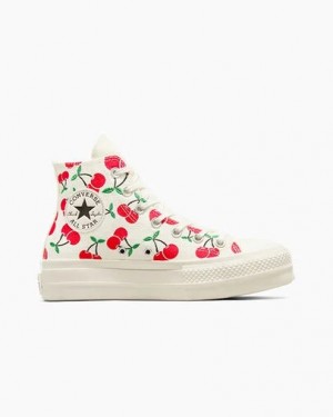 White / Red / Green Converse Chuck Taylor All Star Lift Women Platform Shoes Canada | C-52860439