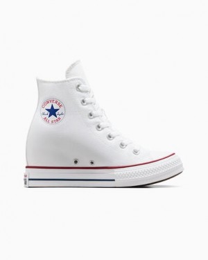 White / Red / Navy Converse Chuck Taylor All Star Wedge Women Platform Shoes Canada | C-85740139