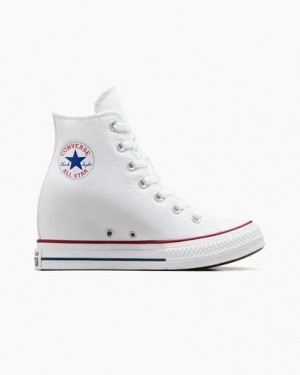 White / Red / Navy Converse Chuck Taylor All Star Wedge Women Platform Shoes Canada | C-06231949