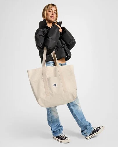 Beige Converse Premium Canvas Men Tote Bag Canada | C-76423959
