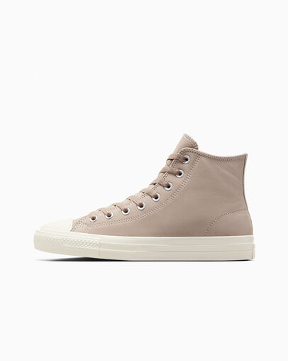 Beige White Converse CONS Chuck Taylor All Star Pro Nubuck Women Skate Shoes Canada | C-39621749