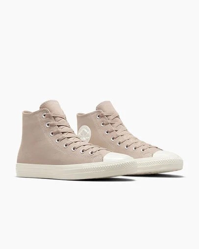 Beige White Converse CONS Chuck Taylor All Star Pro Nubuck Women Skate Shoes Canada | C-39621749