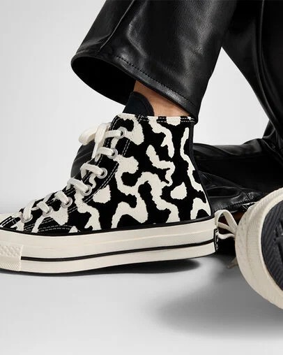 Black Converse Chuck 70 Leopard Remix Women Sneakers Canada | C-30957819