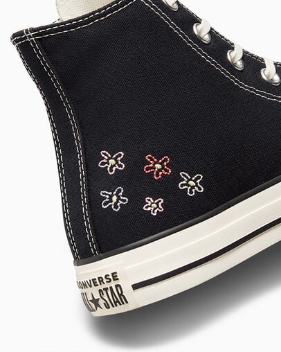 Black Converse Chuck Taylor All Star Embroidered Little Women Sneakers Canada | C-36972809