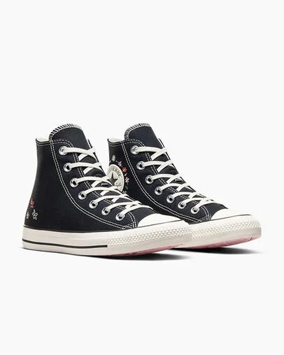 Black Converse Chuck Taylor All Star Embroidered Little Women Sneakers Canada | C-36972809