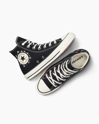 Black Converse Chuck Taylor All Star Embroidered Little Women Sneakers Canada | C-36972809