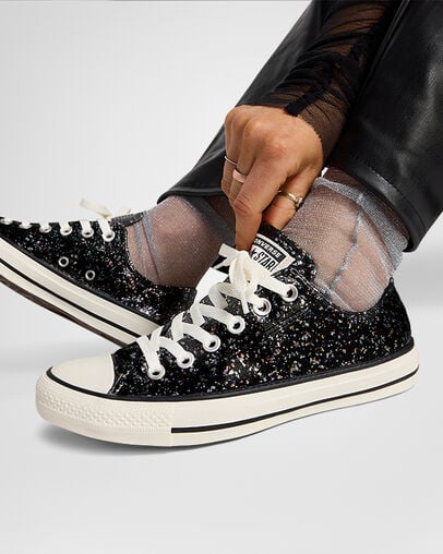 Black Converse Chuck Taylor All Star Glitter Women Sneakers Canada | C-28415639