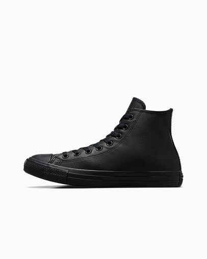 Black Converse Chuck Taylor All Star Leather Men Sneakers Canada | C-29180749