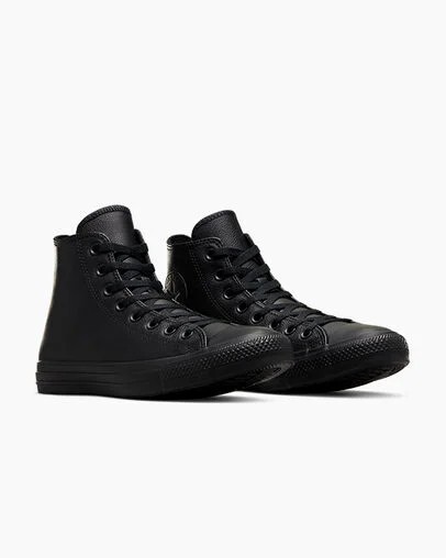 Black Converse Chuck Taylor All Star Leather Men Sneakers Canada | C-29180749