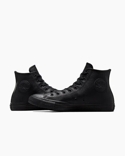 Black Converse Chuck Taylor All Star Leather Men Sneakers Canada | C-29180749