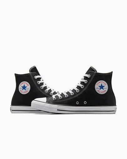 Black Converse Chuck Taylor All Star Leather Men Sneakers Canada | C-62193809