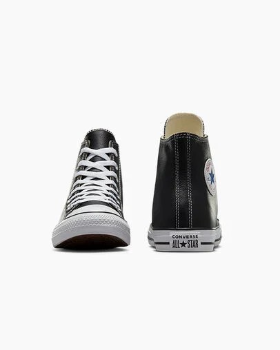 Black Converse Chuck Taylor All Star Leather Men Sneakers Canada | C-62193809