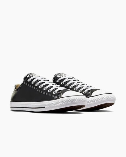 Black Converse Chuck Taylor All Star Leather Men Tennis Shoes Canada | C-76981029