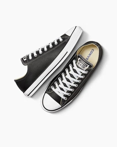 Black Converse Chuck Taylor All Star Leather Men Tennis Shoes Canada | C-76981029