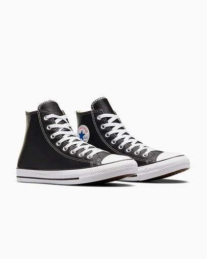 Black Converse Chuck Taylor All Star Leather Women Sneakers Canada | C-43028769