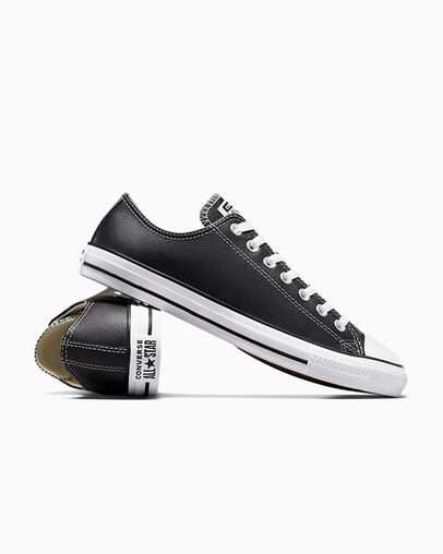 Black Converse Chuck Taylor All Star Leather Women Tennis Shoes Canada | C-93162479
