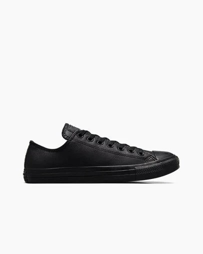 Black Converse Chuck Taylor All Star Leather Women Tennis Shoes Canada | C-79456809