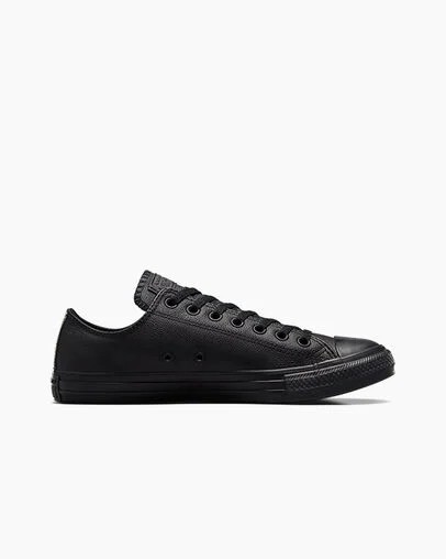 Black Converse Chuck Taylor All Star Leather Women Tennis Shoes Canada | C-79456809