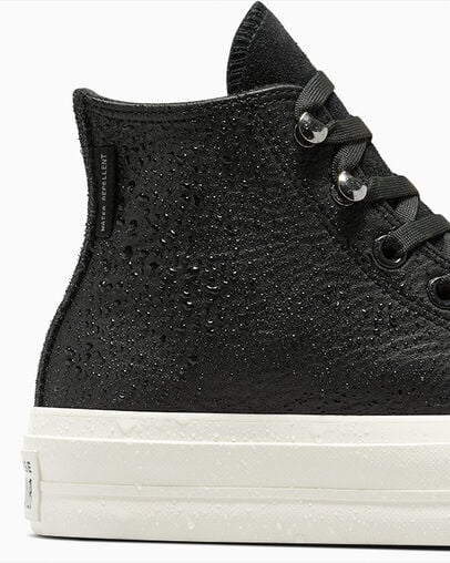 Black Converse Chuck Taylor All Star Lift Platform Water Repellent Leather Women Boots Canada | C-96125349