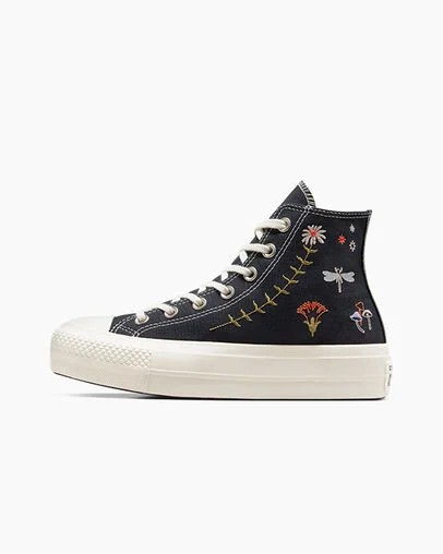 Black Converse Chuck Taylor All Star Lift Women Platform Shoes Canada | C-47695289