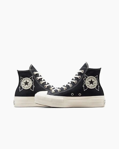 Black Converse Chuck Taylor All Star Lift Women Platform Shoes Canada | C-47695289