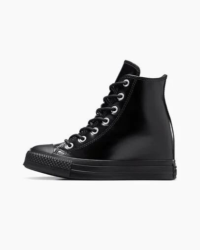 Black Converse Chuck Taylor All Star Wedge Women Platform Shoes Canada | C-28154969