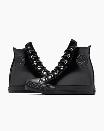Black Converse Chuck Taylor All Star Wedge Women Platform Shoes Canada | C-28154969