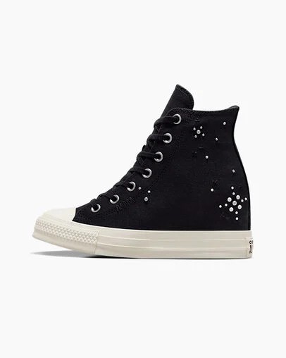 Black Converse Chuck Taylor All Star Wedge Women Platform Shoes Canada | C-60437829