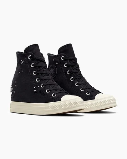 Black Converse Chuck Taylor All Star Wedge Women Platform Shoes Canada | C-60437829