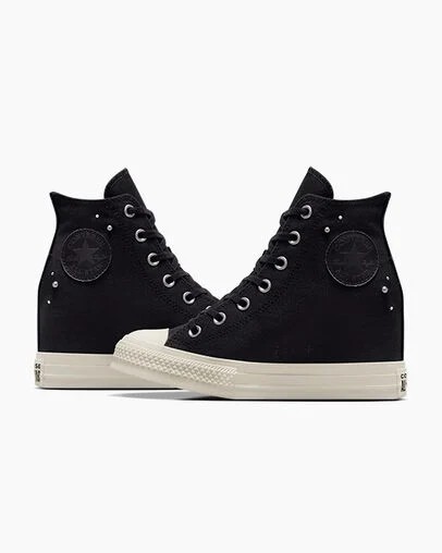 Black Converse Chuck Taylor All Star Wedge Women Platform Shoes Canada | C-60437829