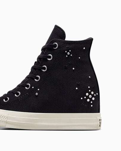 Black Converse Chuck Taylor All Star Wedge Women Platform Shoes Canada | C-60437829