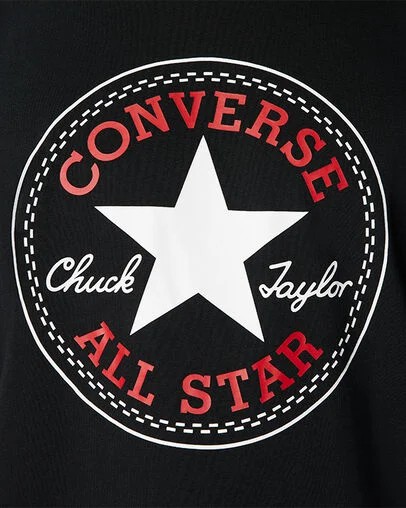 Black Converse Go-To All Star Patch Standard-Fit Men T Shirts Canada | C-09653489