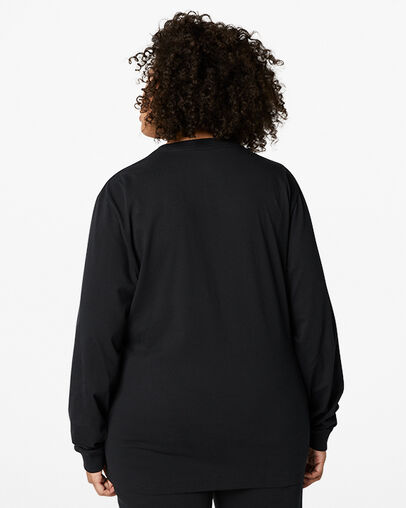 Black Converse Go-To Embroidered Star Chevron Standard-Fit Women T Shirts Canada | C-45796289