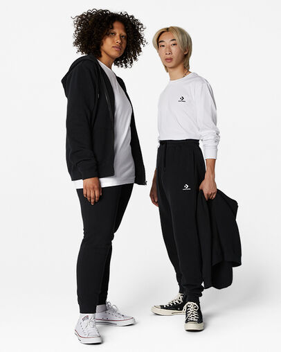 Black Converse Go-To Embroidered Star Chevron Standard-Fit Men Sweatpants Canada | C-37014289
