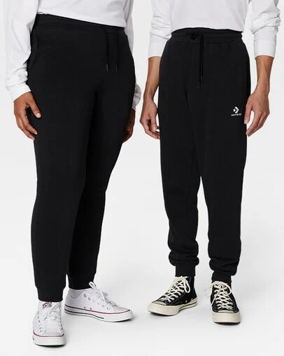 Black Converse Go-To Embroidered Star Chevron Standard-Fit Men Sweatpants Canada | C-37014289