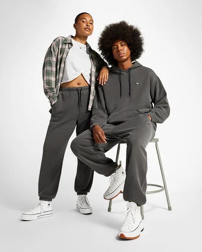 Black Converse Go-To Sneaker Patch Loose-Fit Women Sweatpants Canada | C-20143699
