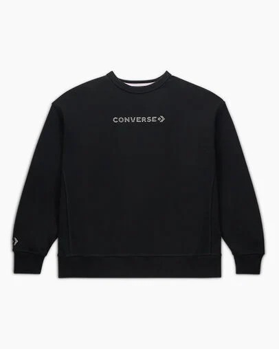 Black Converse Gold Standard Crew Neck Men Sweatshirt Canada | C-62105349