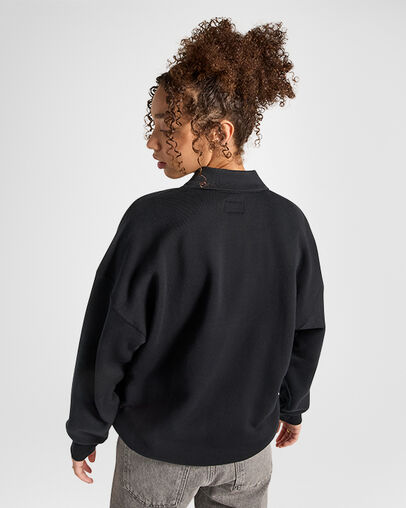 Black Converse Retro Polo Crew Women Polo Shirts Canada | C-94817509