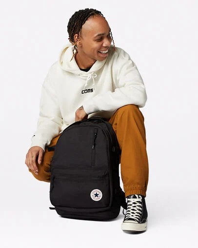 Black Converse Straight Edge Men Backpacks Canada | C-51963729