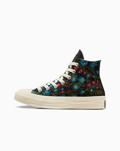 Black / Beige White Converse Chuck 70 Floral Tapestry Women Sneakers Canada | C-20863519